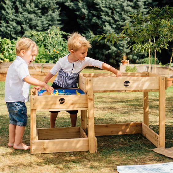 dřevěné hrací stolky na vodu a písek 2 v 1 pro děti